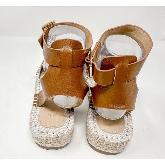NEW H&M Platform Espadrilles Sparkling Sandals Brown Cream US Size 8 Size 39 - Picture 7 of 11